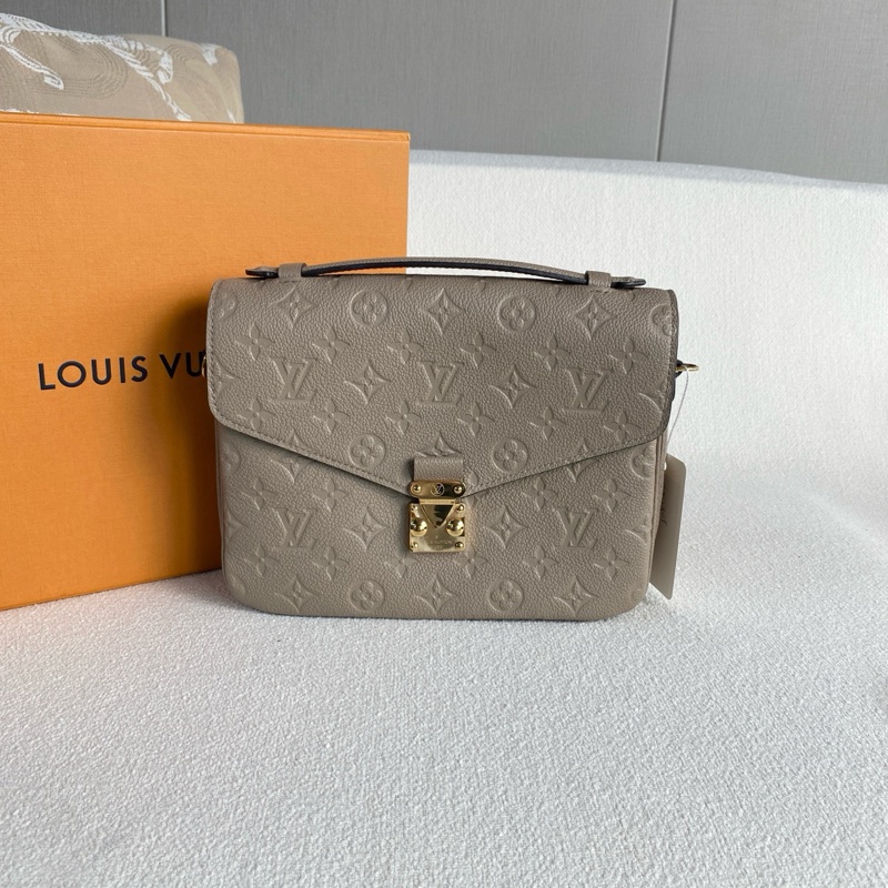 LV metis老花全皮壓紋郵差包 芯片款 大象灰金扣 牛皮 尺寸約24*19*5-1