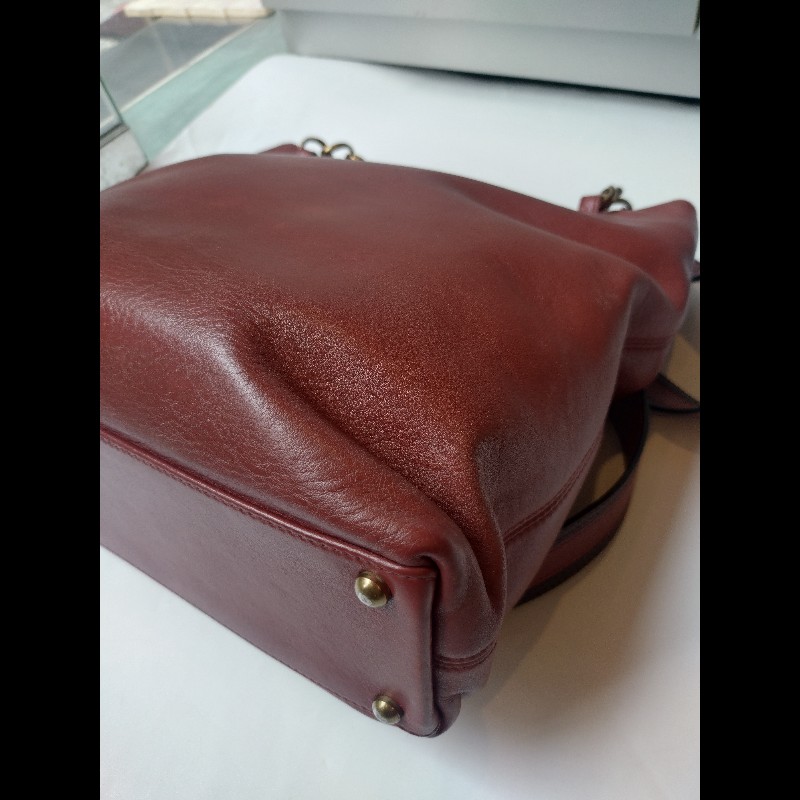 Chanel 雙肩帶磚色皮革直式托特包-15