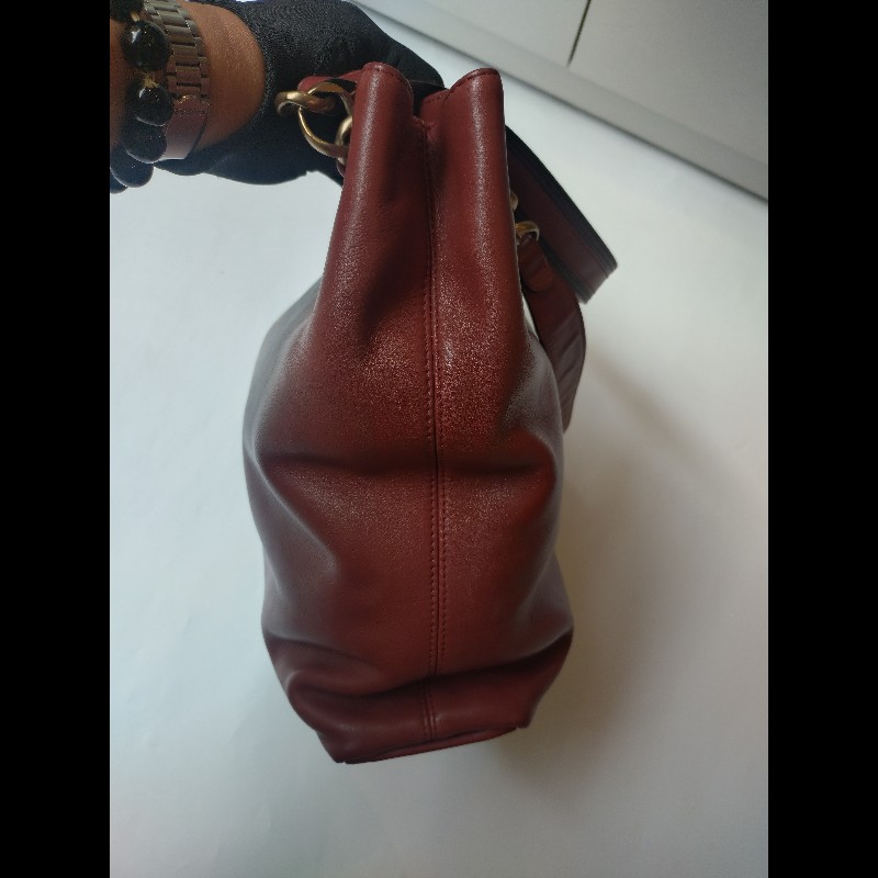 Chanel 雙肩帶磚色皮革直式托特包-21
