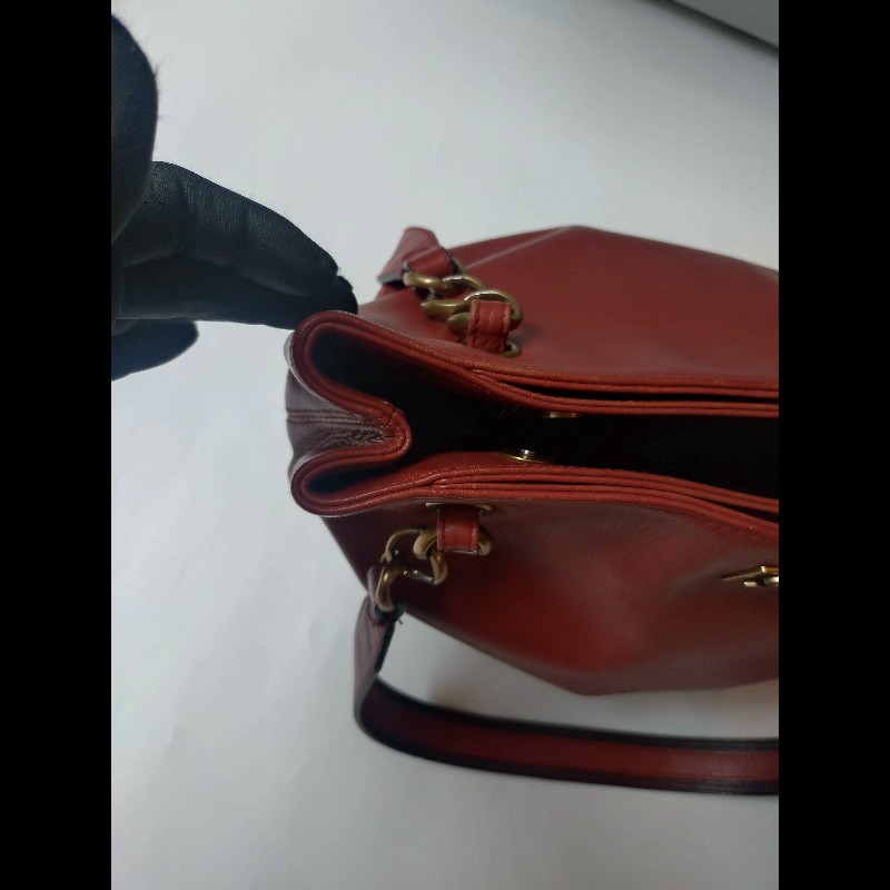 Chanel 雙肩帶磚色皮革直式托特包-24