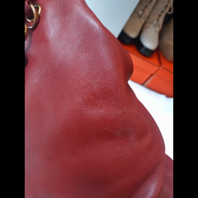 Chanel 雙肩帶磚色皮革直式托特包-48
