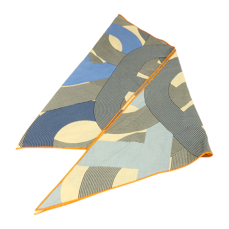 HERMES 羊絨/絲質Giant Triangle Scarf 208x83cm圍巾-4