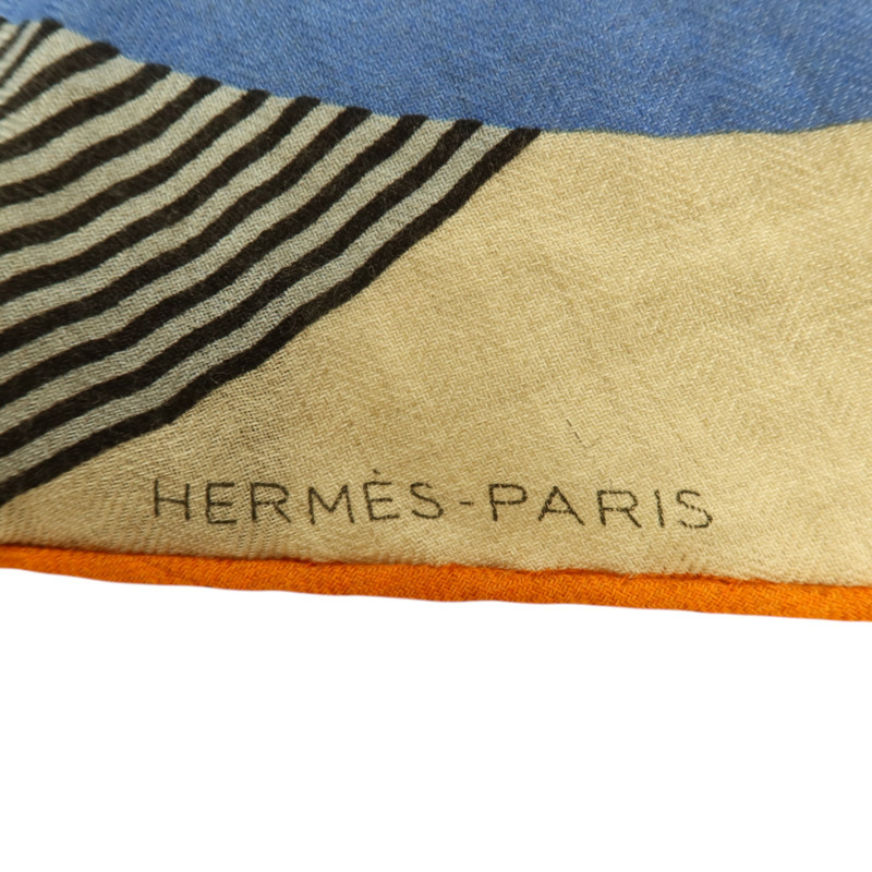 HERMES 羊絨/絲質Giant Triangle Scarf 208x83cm圍巾-5