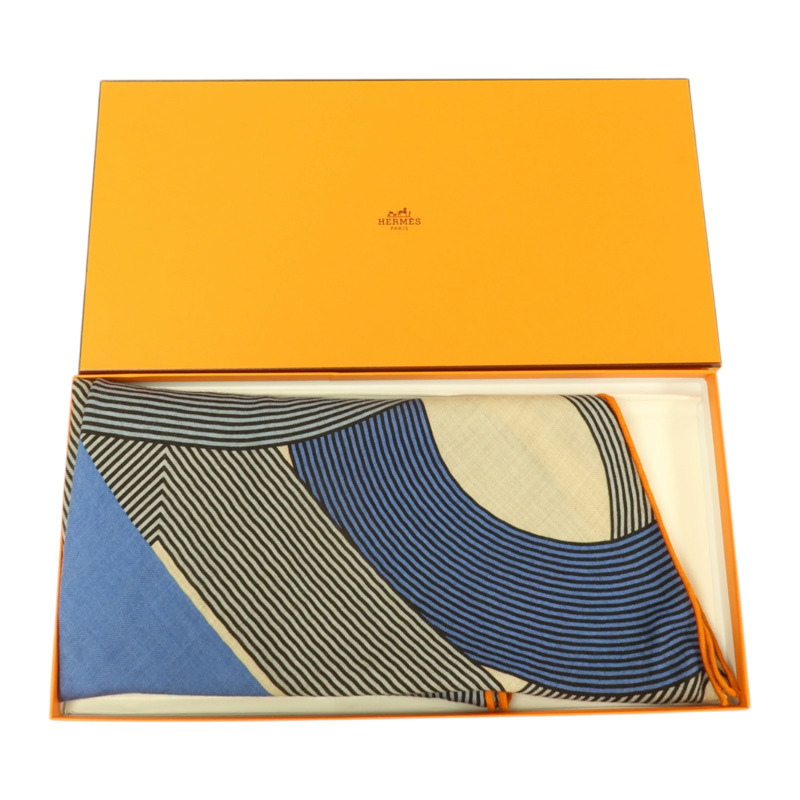 HERMES 羊絨/絲質Giant Triangle Scarf 208x83cm圍巾-9
