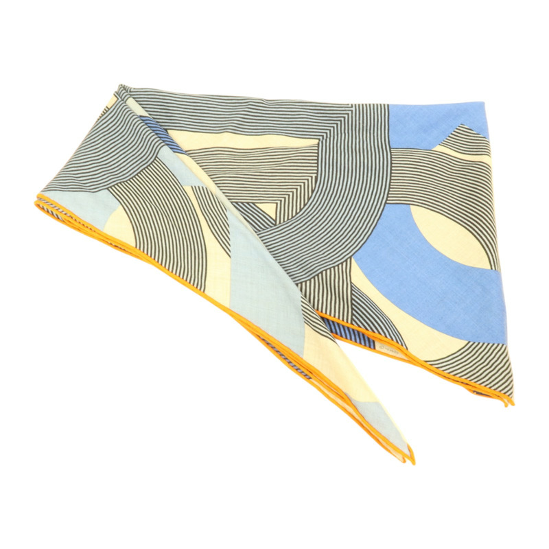 HERMES 羊絨/絲質Giant Triangle Scarf 208x83cm圍巾-11