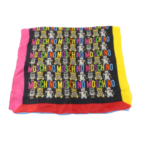 MOSCHINO 莫代爾/羊絨Toy Robot Scarf 145x43cm圍巾