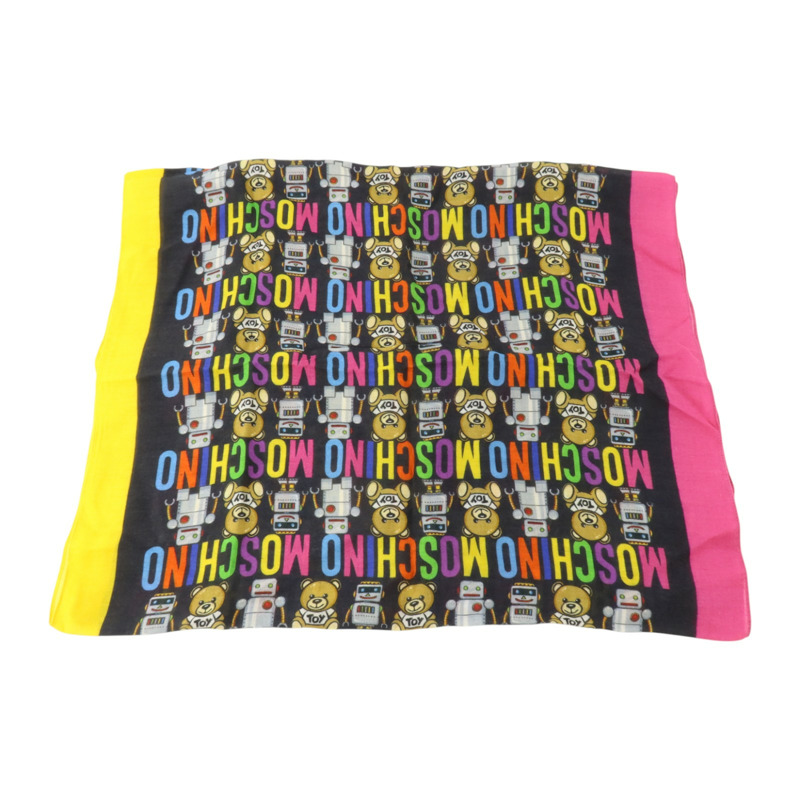 MOSCHINO 莫代爾/羊絨Toy Robot Scarf 145x43cm圍巾-1