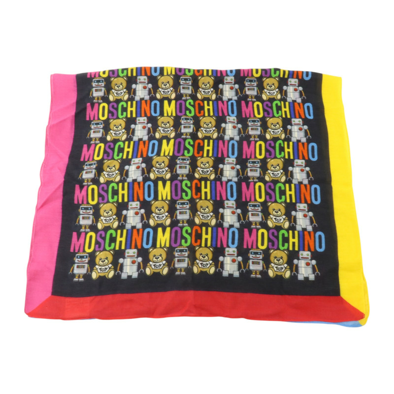 MOSCHINO 莫代爾/羊絨Toy Robot Scarf 145x43cm圍巾-2