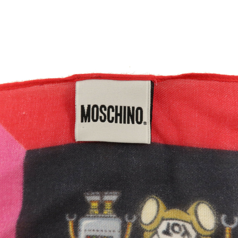 MOSCHINO 莫代爾/羊絨Toy Robot Scarf 145x43cm圍巾-5