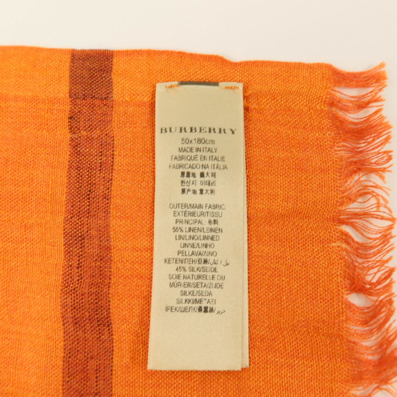 BURBERRY 絲質/麻質Scarf 180x50cm絲巾-5
