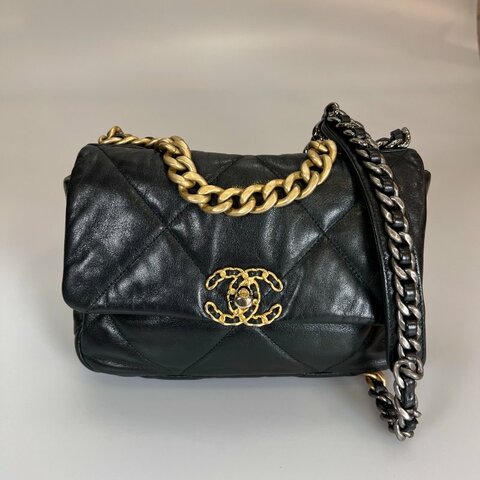 CHANEL 19包 小號 黑牛皮 保卡款29開