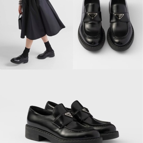 Prada loafers 拋光皮革三角牌樂福鞋