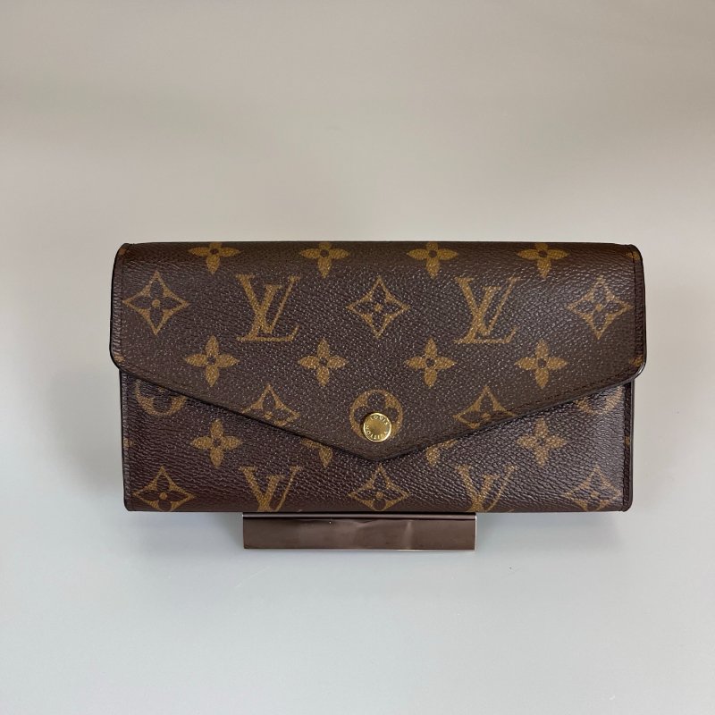 LV M62234 老花拼粉信封長夾-0