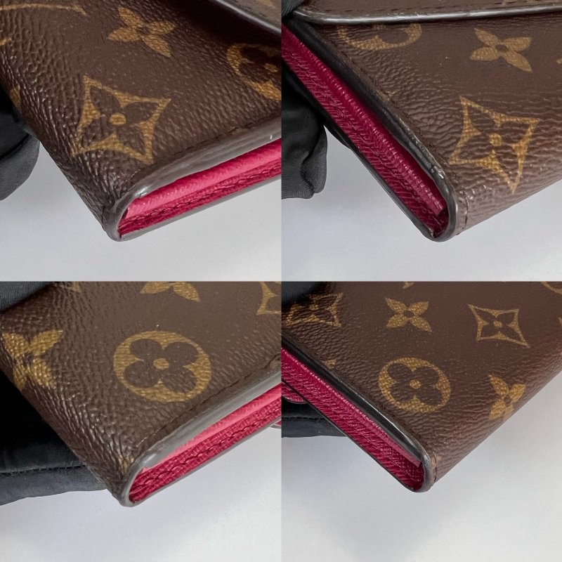LV M62234 老花拼粉信封長夾-9