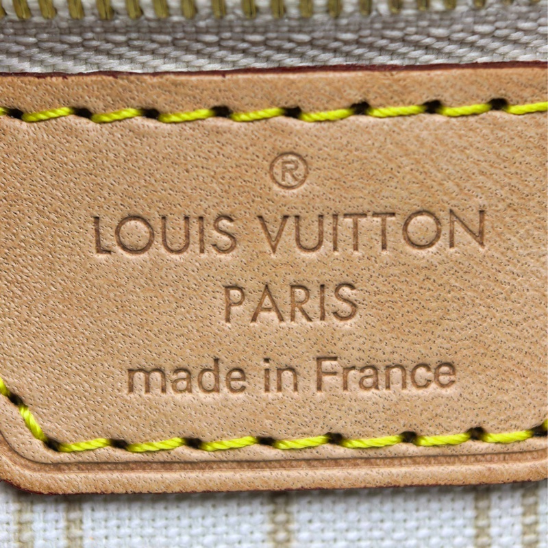 LV NF neverfull 中號 白色棋盤格 芯片款 成色看細節圖-4