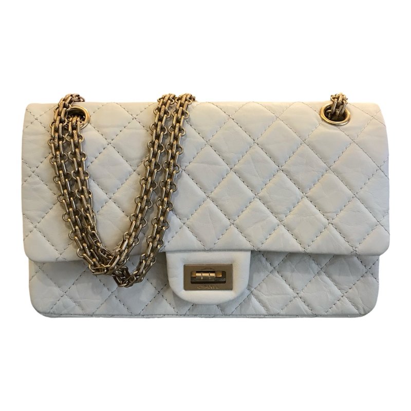 CHANEL 白金菱格紋2.55鍊包/23cm-0