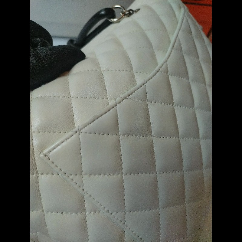 Chanel 黑白熊貓對色康朋多口袋機車包-9