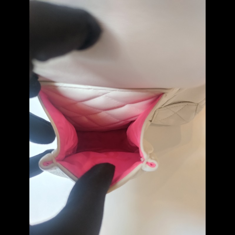 Chanel 黑白熊貓對色康朋多口袋機車包-23