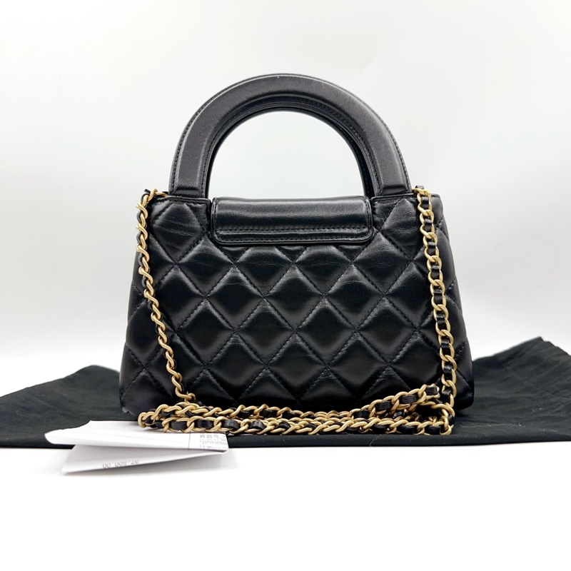 閒置新🆕Chanel/香奈兒 黑金kelly大號 手提包斜挎包 芯片款 ✅正品-1