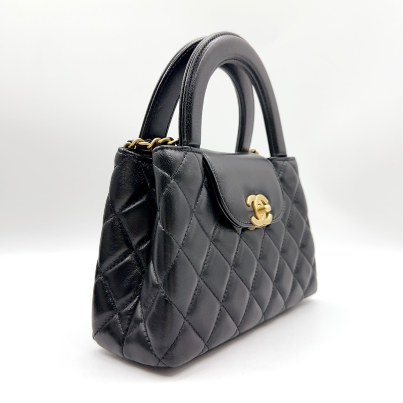 閒置新🆕Chanel/香奈兒 黑金kelly大號 手提包斜挎包 芯片款 ✅正品-3