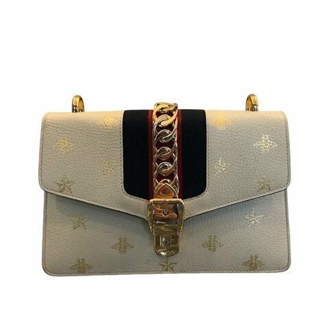 GUCCI白色蜜蜂塞爾維亞斜背包