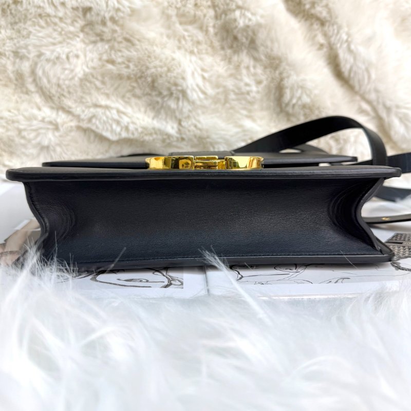 Dior 蒙田包 黑色 牛皮 中號 金扣-5
