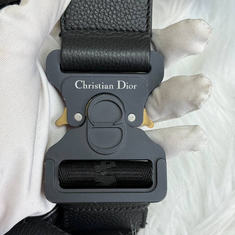 Dior Saddle 馬鞍包 黑色 老花 塗層帆布拼牛皮 按扣-8