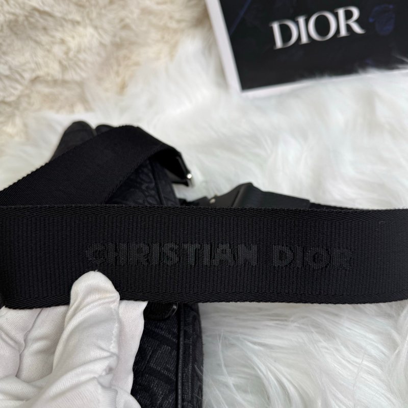 Dior Saddle 馬鞍包 黑色 老花 塗層帆布拼牛皮 按扣-9