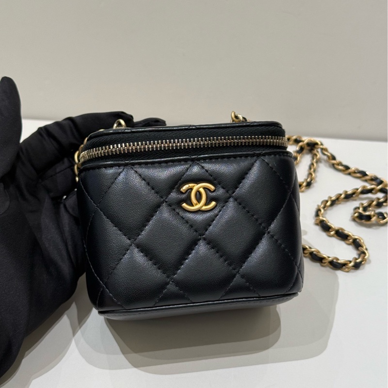 Chanel 香奈兒 黑金盒子 金球鏈條包 32開-2