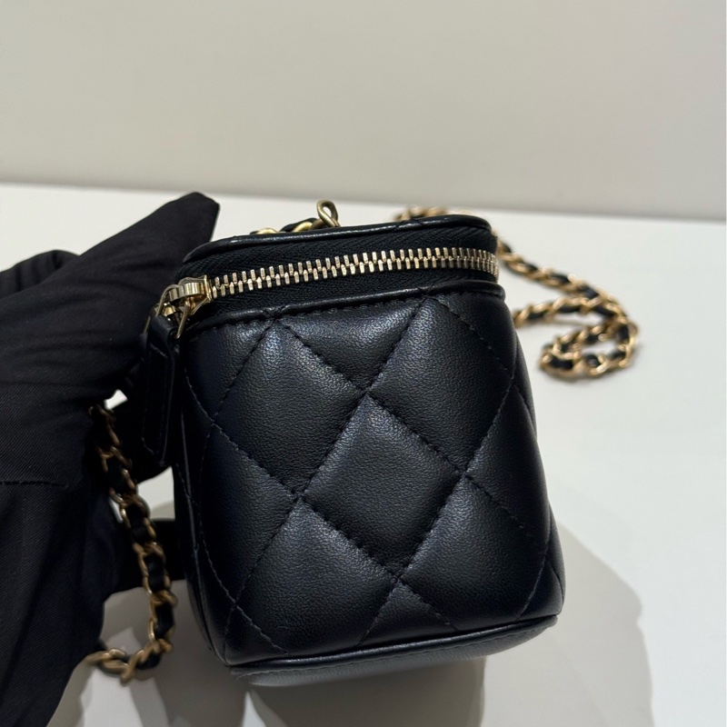 Chanel 香奈兒 黑金盒子 金球鏈條包 32開-3