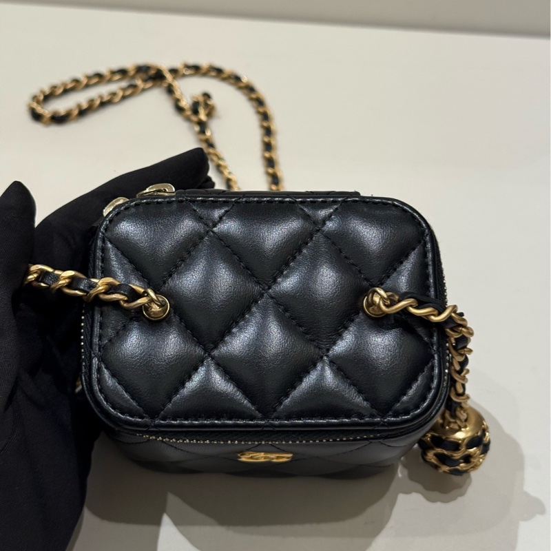 Chanel 香奈兒 黑金盒子 金球鏈條包 32開-6