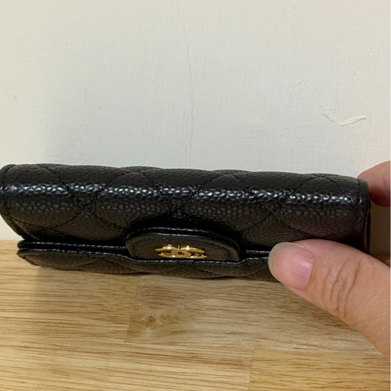 Chanel AP0214 黑色 荔枝皮 金釦 卡夾 零錢包 錢包 芯片款-2