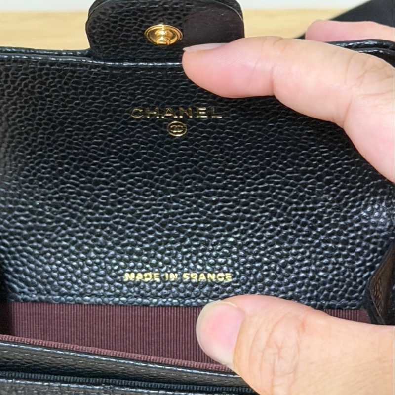 Chanel AP0214 黑色 荔枝皮 金釦 卡夾 零錢包 錢包 芯片款-7
