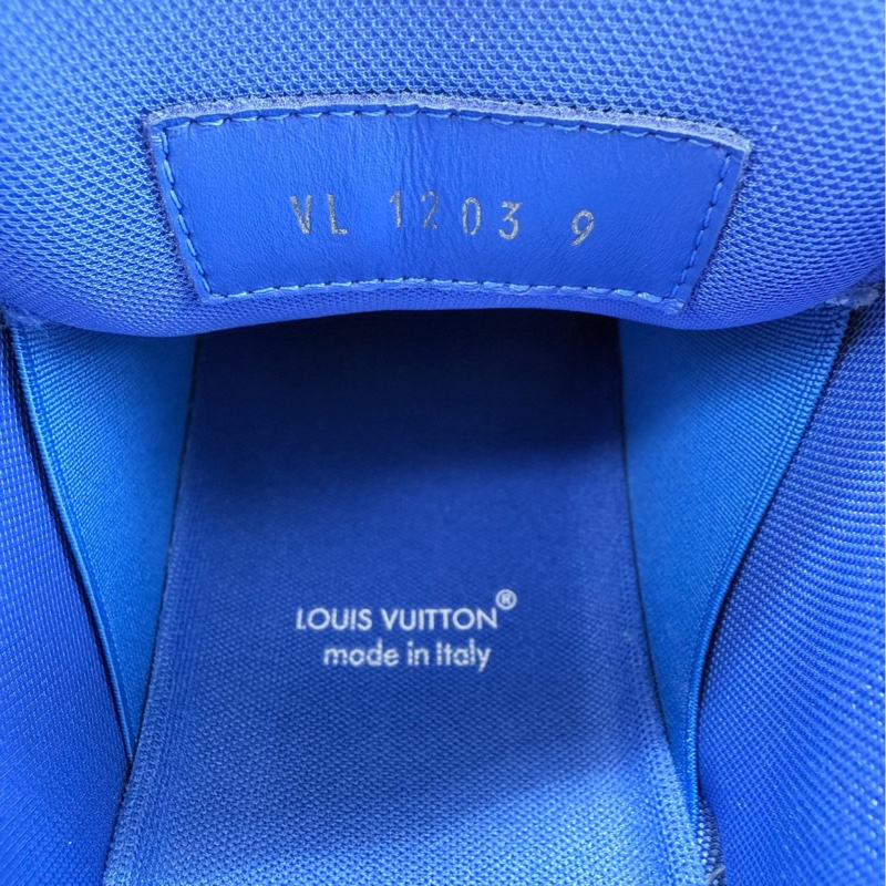 LOUIS VUITTON LV TRAINER藍色胖丁鰐魚壓紋板鞋 9碼 95新-5