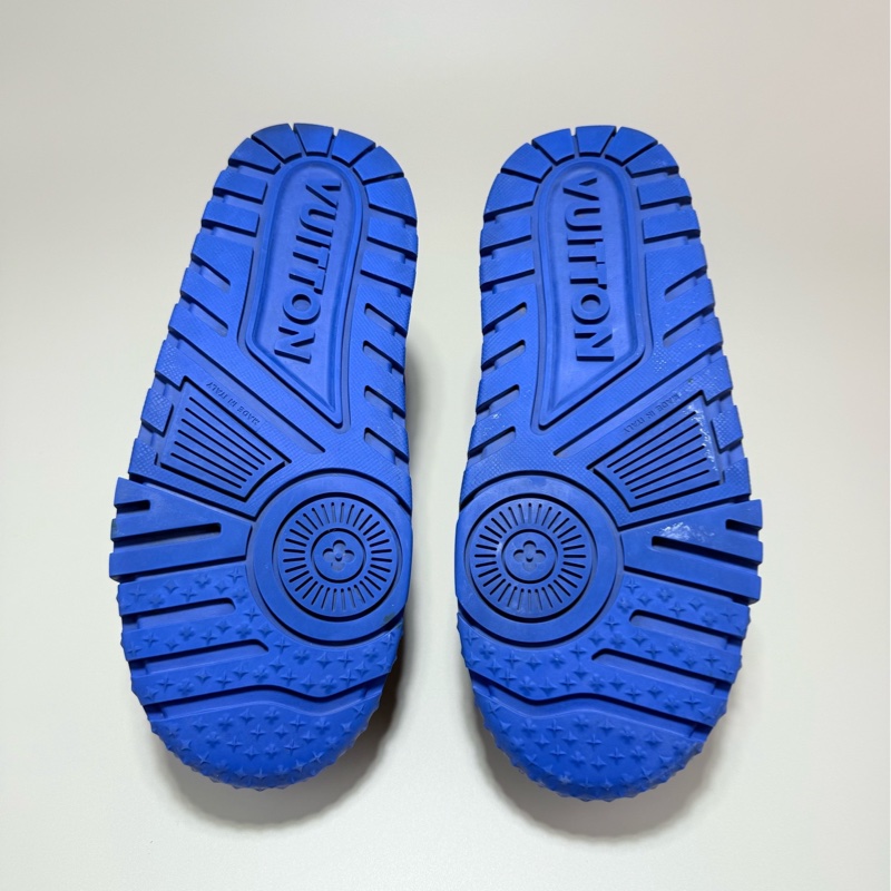 LOUIS VUITTON LV TRAINER藍色胖丁鰐魚壓紋板鞋 9碼 95新-6