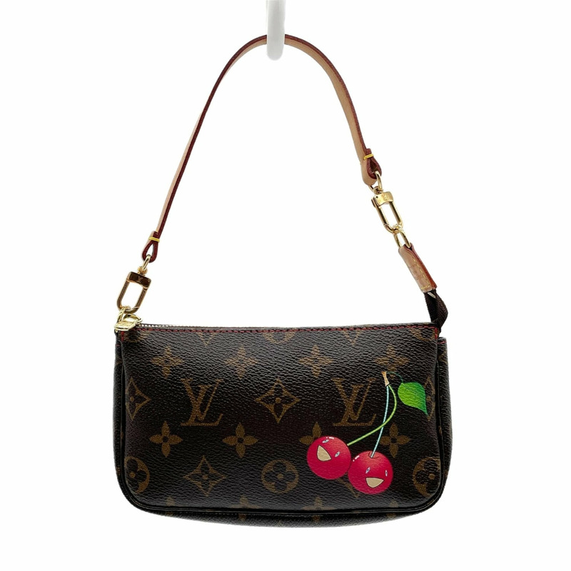 路易威登 (LOUIS VUITTON) Pochette Accessoires Monogram Cherry 手袋 Takashi Murakami 聯名款 M95008 塗層帆布棕色 女士款-0