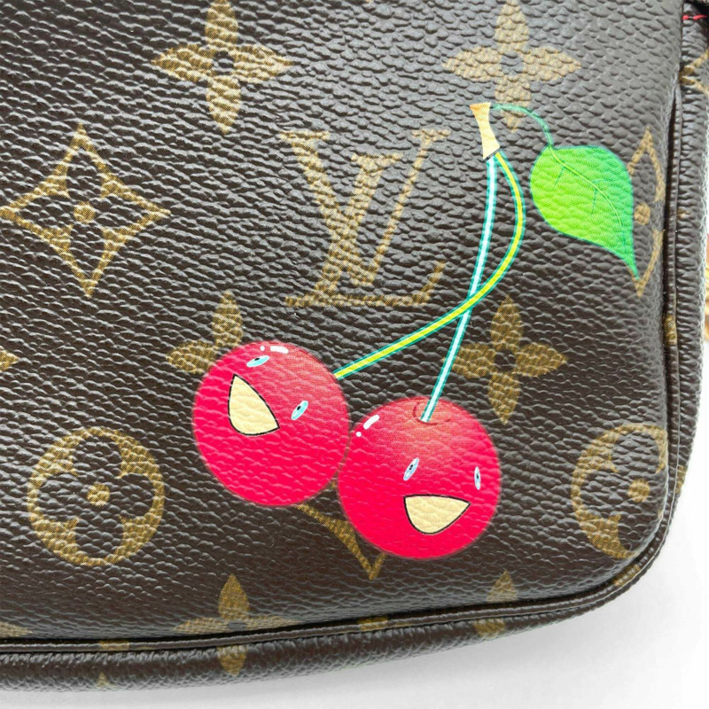 路易威登 (LOUIS VUITTON) Pochette Accessoires Monogram Cherry 手袋 Takashi Murakami 聯名款 M95008 塗層帆布棕色 女士款-7