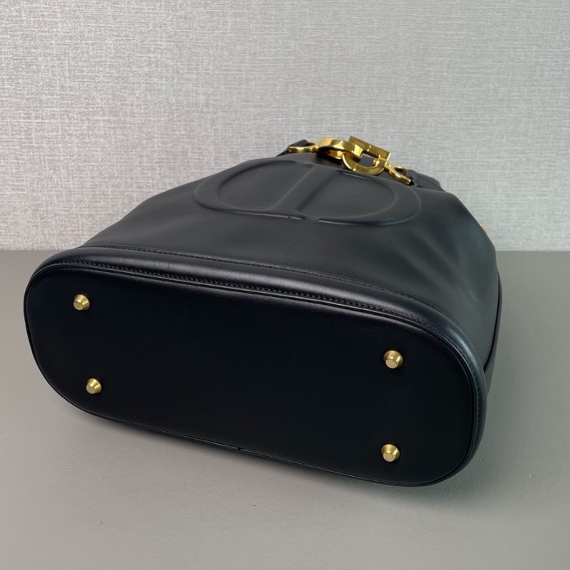 DIOR迪奧C'est系列黑金牛皮大LOGO CD水桶包🧉-16