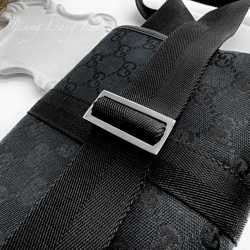 GUCCI 古馳 經典GG黑色提花布腰包|斜背包-15