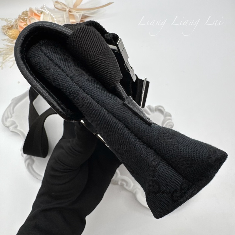 GUCCI 古馳 經典GG黑色提花布腰包|斜背包-23