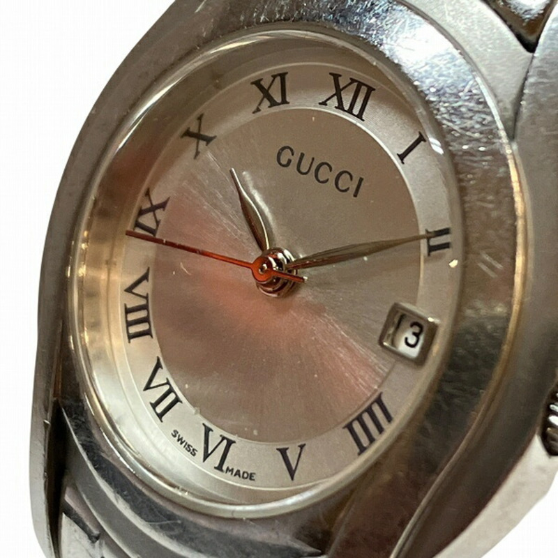 Gucci 5500L 石英銀色錶盤羅馬數位女士腕錶-3