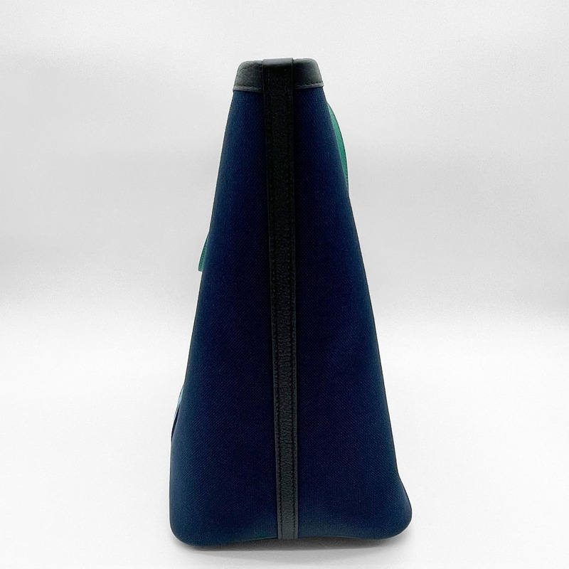 愛馬仕 Pure Sangle 手提包,2022 年款,Taurillon Clemence 皮革,軍綠色帆布,35 碼,海軍藍,男士款-3