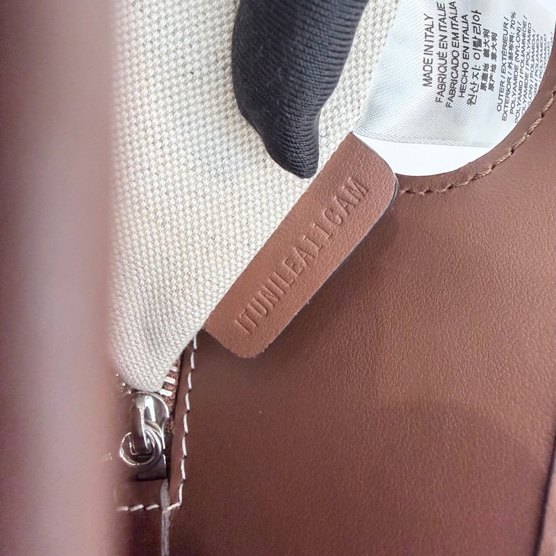 Burberry/博柏利黑色帆布拼焦糖色配皮mini手提單肩斜挎托特包。-18