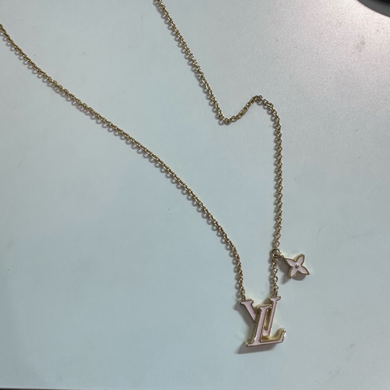 LV 琺瑯logo項鍊-0