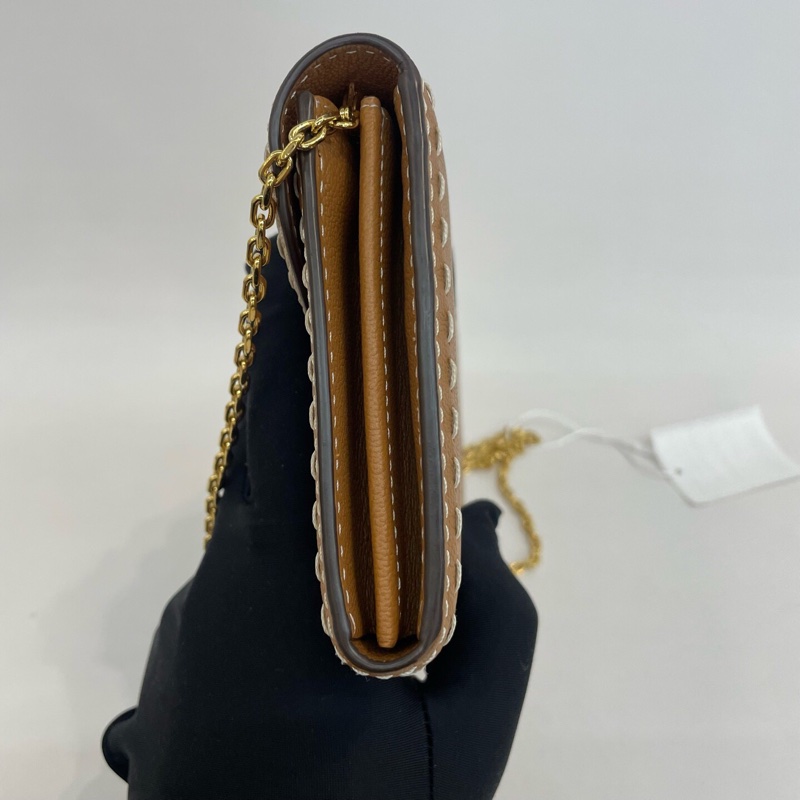 DELVAUX 德爾沃Brillant woc焦糖色外縫單肩斜挎包。-3