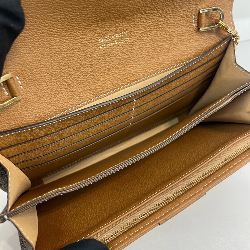 DELVAUX 德爾沃Brillant woc焦糖色外縫單肩斜挎包。-5