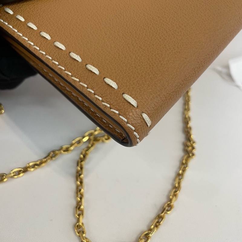 DELVAUX 德爾沃Brillant woc焦糖色外縫單肩斜挎包。-13