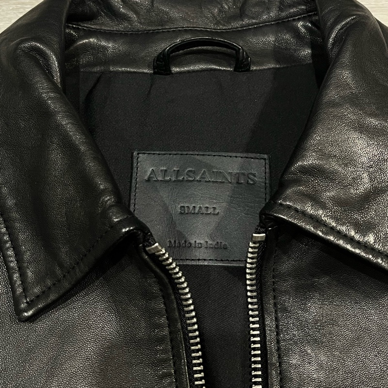🖤ALLSAINTS🖤皮衣 Men’s S 男女穿都帥😎 黑 亮皮98成新 背殺 辣妹 🕶️-17