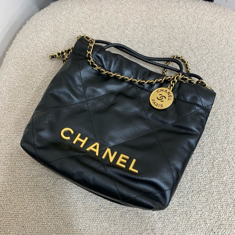 全新未使用!Chanel 香奈兒22bag mini 黑金扣-1