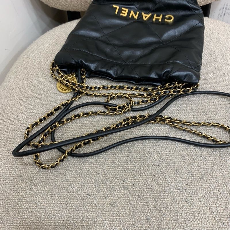 全新未使用!Chanel 香奈兒22bag mini 黑金扣-15